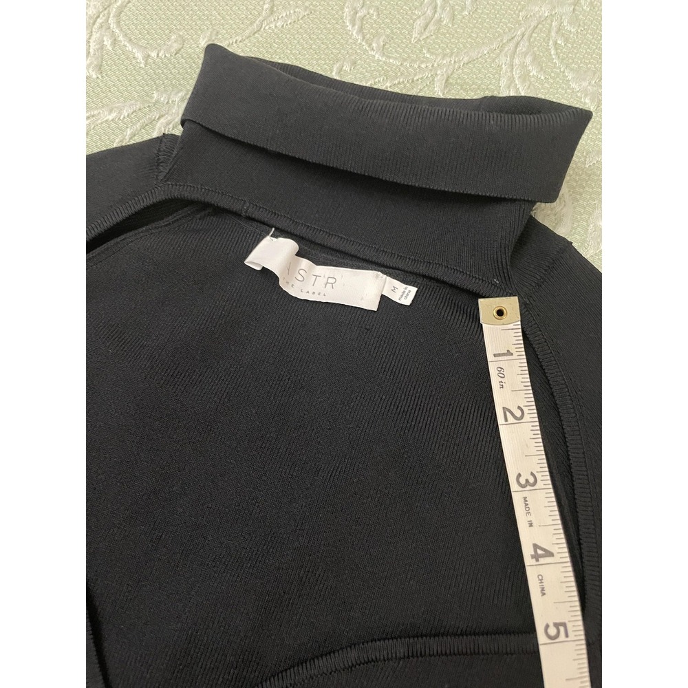 ASTR The Label Sweater Womens Medium Black Cutout Turtleneck Long Sleeve AT17392 - Picture 15 of 16